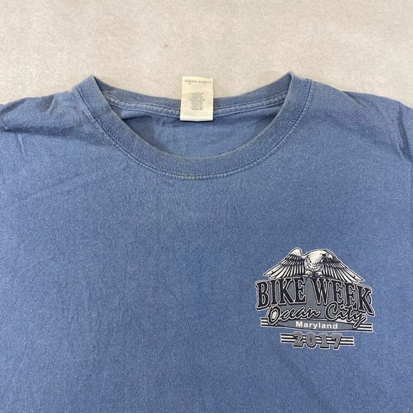 Bike Week Ocean City Maryland Graphic Tee Thrifted Vintage Style Size 2XL - Picture 10 of 11
